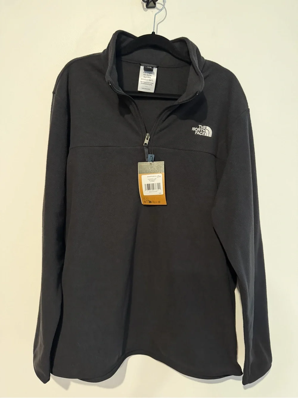 NWT The North Face Men’s Black Quarter-Zip Fleece Pullover Size X-Large